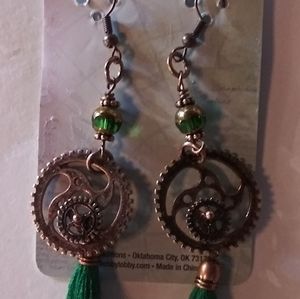 Steam punk earrings pierced